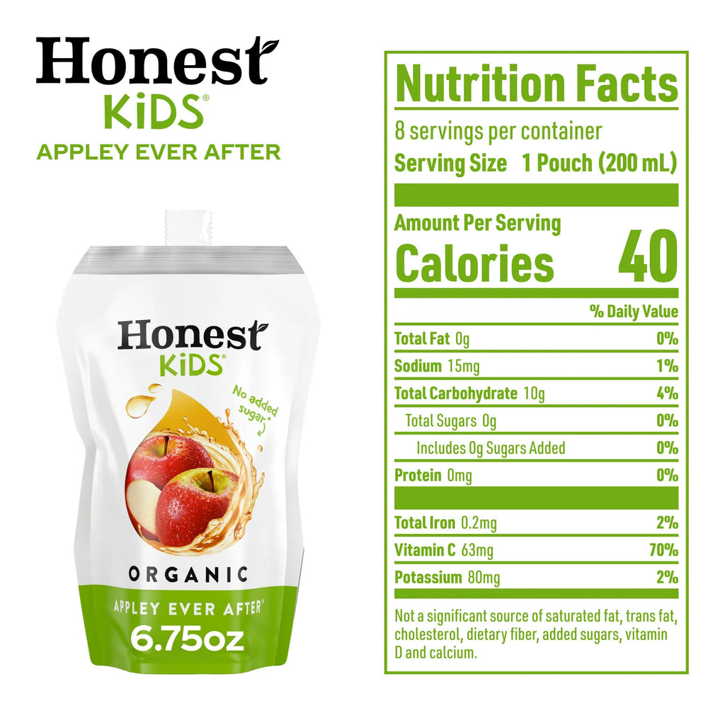 Honest Kids Organic Juice Drink, Appley Ever After, 6.75 fl oz, 8 Pack
