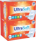 Premium 4 in 1 Laundry Dryer Sheets (6.4"x9") w/Easy-to-Dispense Box, Fabric Softener Fresh Scent