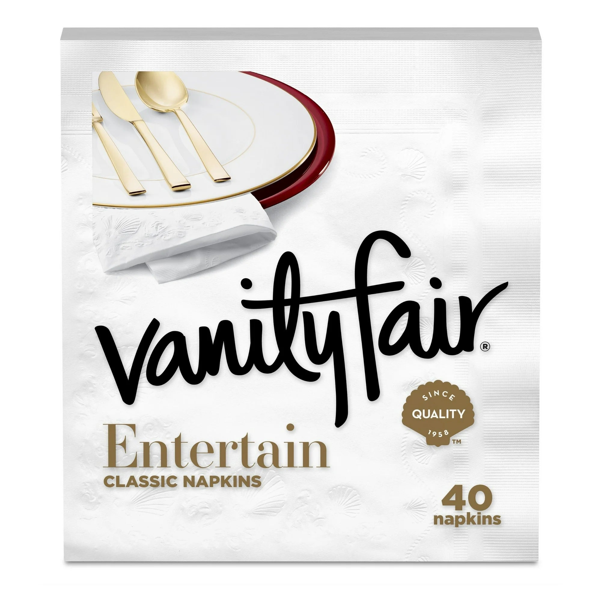 Vanity Fair Entertain Classic Napkins (2 Pack, 40 ct)