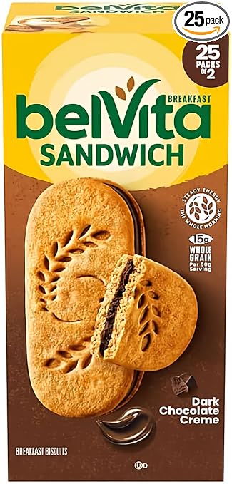 Whizzotech belVita Dark Chocolate Crème Breakfast Biscuits (25 Pack)