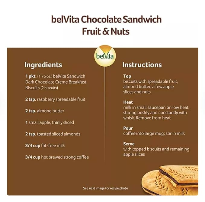 Whizzotech belVita Dark Chocolate Crème Breakfast Biscuits (25 Pack)
